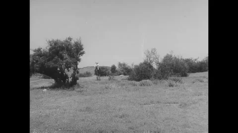 US - 1941 - in this western, when a farm hand finds out a cowboy's real Stock Footage 341342834