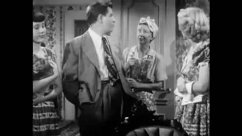 US - 1947 - in this comedy, a cuckoo's clock chimes the hour with a cuckoo's 스톡 동영상 284815064