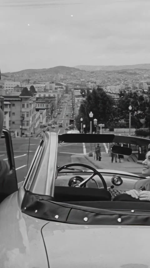 US - 1950 - in this romance, a cop stops a newlywed couple for speeding. When he Stock Footage 340194594