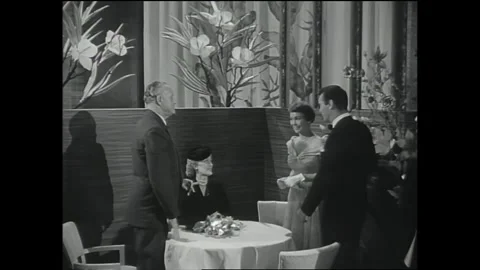 US - 1951 - in this comedy, an advertising manager takes his date to a dinner Stock Footage 341323277