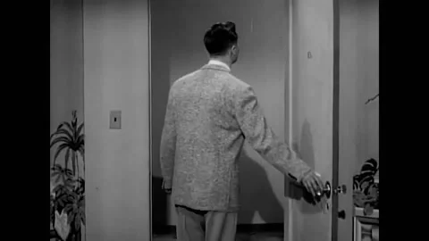 US - 1952 - in this sitcom, a young woman's boyfriend comes to her house. When Stock-Footage 328193249
