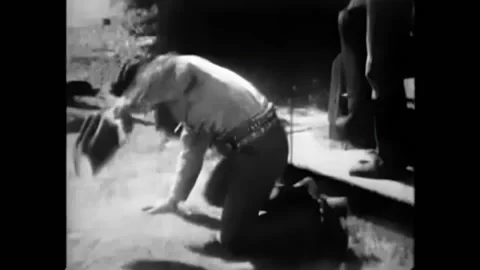 US - 1955 - in this western, a man stops a cowboy from entering a trading post, Stock Footage 325213555