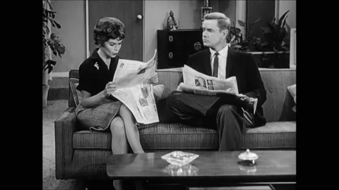 US - 1960 - in this comedy, a husband explains to his wife the meaning of a Stock Footage 272395050