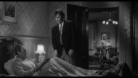 US - 1968 - in this drama, a bedridden farmer pays his worker who has plans to Stock Footage 337951019