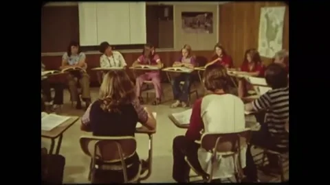 US - 1976 - in this documentary, the school board, teachers, and students Stock Footage 325213496