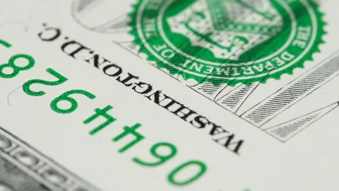 US 2 dollar bill macro slow rotating. Low angle Stock Footage 102220685
