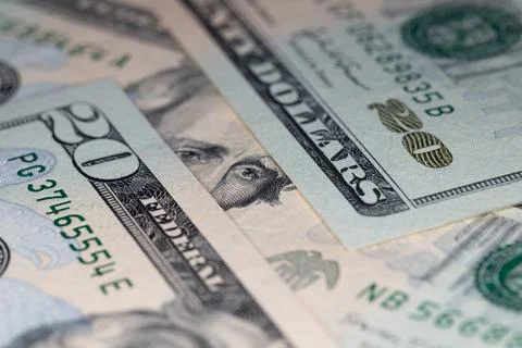 US 20 dollar banknotes Stock Photos