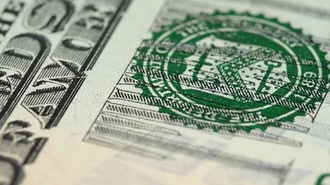 US 20 dollar bill macro slow rotating. Low angle Stock Footage 102219059
