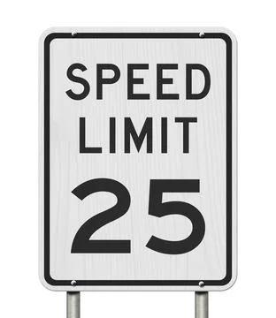 US 25 mph Speed Limit sign Stock Illustration