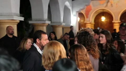 US: Adam Sandler is interviewed by Student Journalists 2 Stock Footage 328878921