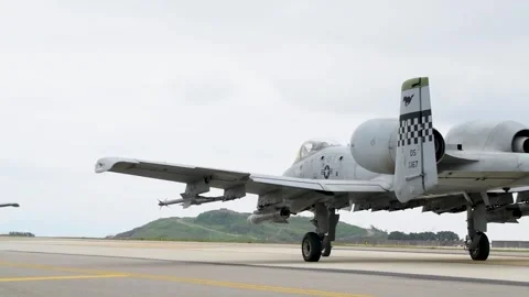 U.S. Air Force A-10 Thunderbolt II aircraft taxiing Stock Footage 274134519