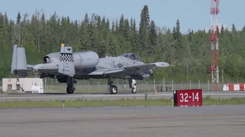 U.S. Air Force A-10 Thunderbolt II taxiing for take off during Red Flag-Alaska Stock Footage 278147985