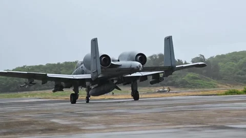 U.S. Air Force A-10 Thunderbolt II aircraft taxiing Stock Footage 280658420