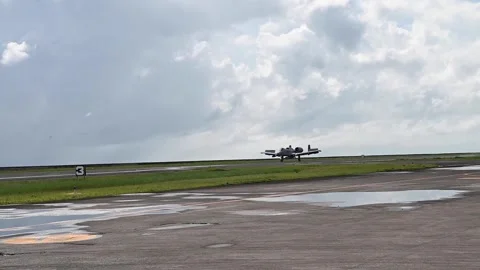 U.S. Air Force A-10 Thunderbolt landing at Clark Air Base, Philippines Stock Footage 295775111