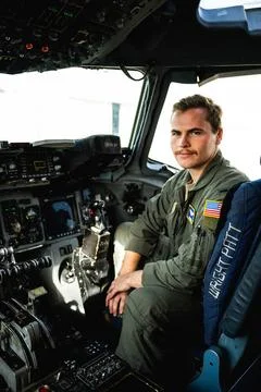 U.S. Air Force 1st Lt. Nicholas Armour, 89th Airlift Squadron pilot, poses... Stock Photos