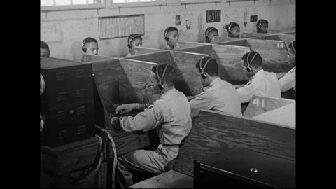 US Air Force African Americans Attending Pilot Communication Training Classes Stock Footage 107918906