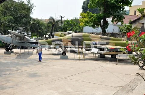 US Air Force airplane in the War Remnants Museum. Saigon, Vietnam Stock Photos