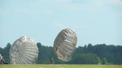 US Air Force and Army work with Latvian soldiers for jump training Stock Footage 51618398