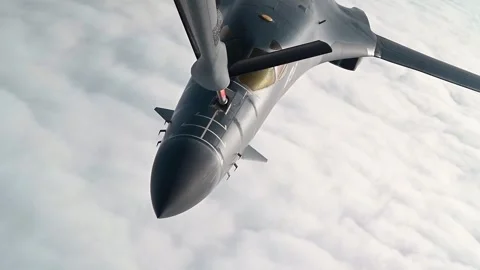 U.S. Air Force B-1B Lancer aerial refueling Stock Footage 278272736