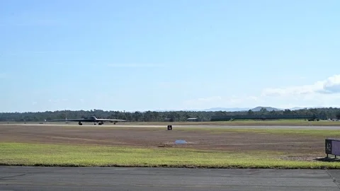 U.S. Air Force B-2 Spirit stealth bomber aircraft taxiing for take off Stock Footage 282434002