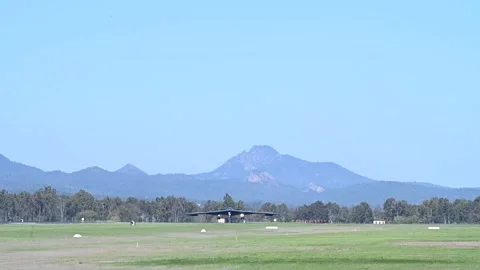 U.S. Air Force B-2 Spirit stealth bomber touching down Stock Footage 283982114