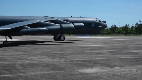 U.S. Air Force B-52 Stratofortress aircraft taxiing Stock Footage 272587847