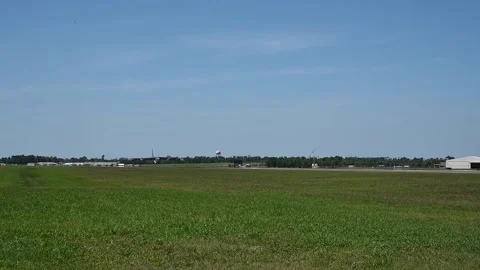 U.S Air Force B-52 Stratofortress landing with drogue parachute Stock Footage 272587934