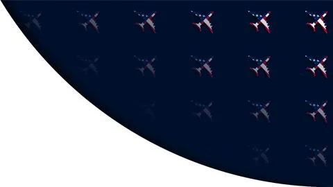 US Air Force Birthday Background with Fighter Jet Pattern on Dark Blue. Illustrazione stock