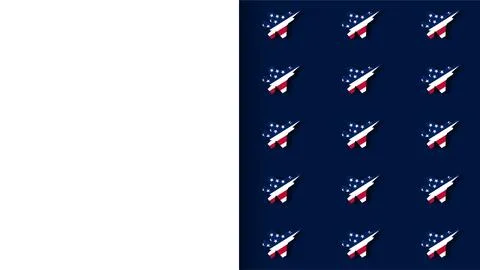 US Air Force Birthday background with fighter jet pattern and white copy spac Illustrazione stock