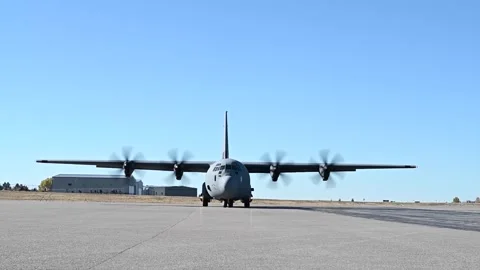 U.S. Air Force C-130J Super Hercules taxiing Stock Footage 294335699