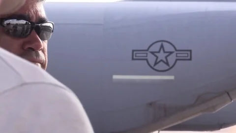 U.S. Air Force ground crew cargo operations Stock Footage 85015399