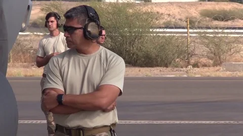 U.S. Air Force ground crew Stock Footage 85015590