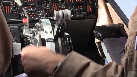 U.S. Air Force KC-135 crew members prepare aircraft for aerial refueling - 2015 Stock Footage 96330920