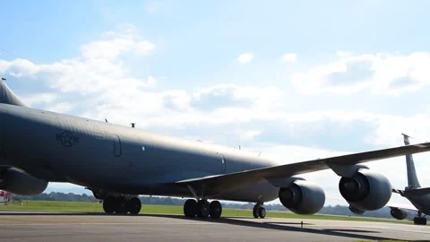 U.S. Air Force KC-135 Stratotanker aircraft taxiing  Stock Footage 291637167