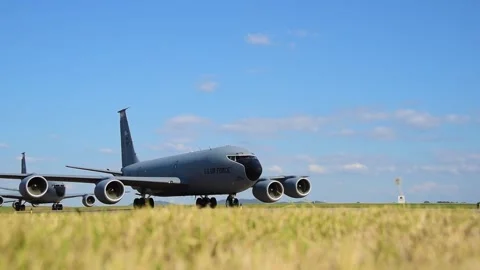 U.S. Air Force KC-135 Stratotankers taxiing  Stock Footage 291637221