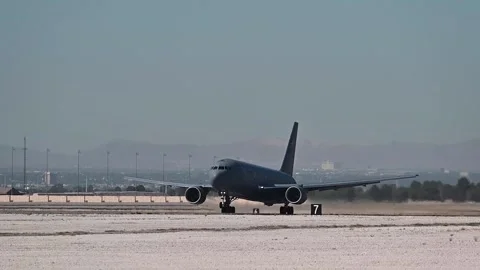U.S. Air Force KC-46 Pegasus taking off from Nellis AFB, Nevada Video stock 276829715