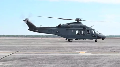 U.S. Air Force MH-139A Grey wolf helicopter taxiing Stock Footage 267835360