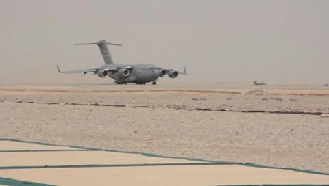 U.S Air Force Plane Taking Off (HD)c 스톡 동영상 7733111