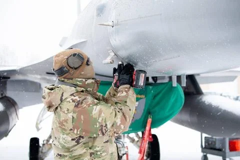 U.S. Air Force Tech. Sgt. Ryan Guess, an avionics technician assigned to t... Stock Photos