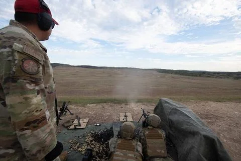 U.S. Air Force Tech. Sgt. Martin Barbosa, NCOIC Lightweight Machine Gun Co... Stock Photos