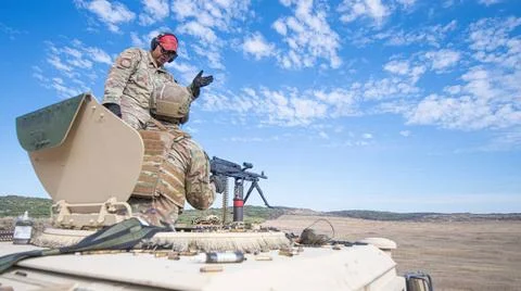 U.S. Air Force Tech. Sgt. Martin Barbosa, Lightweight Machine Gun Course i... Stock Photos