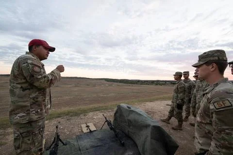 U.S. Air Force Tech. Sgt. Martin Barbosa, NCOIC Lightweight Machine Gun Co... Stock Photos
