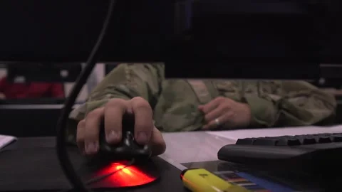 U.S. Air Force Tracking Drones on Computers Tyndall Air Force Base FLA 12.4.18 Stock Footage 288839045