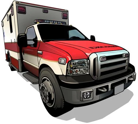US Ambulance from Front View 스톡 일러스트