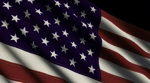US American Flag 2 With Alpha Stock Footage 688654