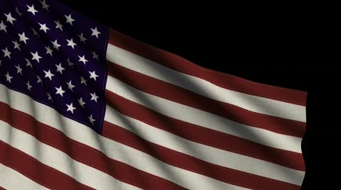 US American Flag With Alpha Stock Footage 689034