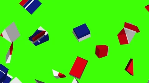 US American flag flag wall breaking transition green screen Video stock 64755453