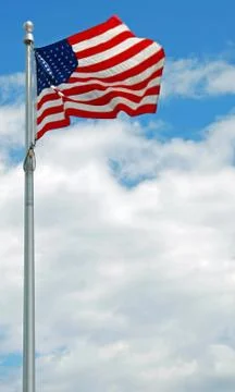 Us american flag flapping in the wind in washington dc Stock Photos