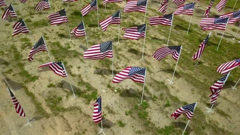 US American Flag Flyover, US Flag,  USA, Memorial Day, July 4, Vidéo 132910368