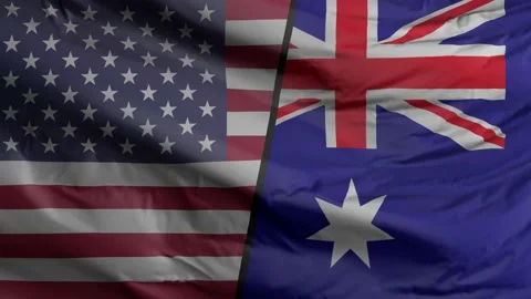 US and Australia flag seamless closeup waving animation. Stock Footage 170509201